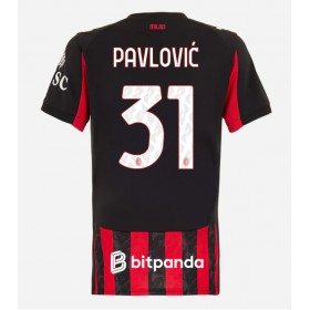 Damen Fußballbekleidung AC Milan Strahinja Pavlovic #31 Heimtrikot 2025-26 Kurzarm